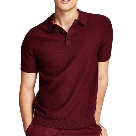 And Now This Knit Collared Short Sleeve Polo Shirt in Maroon New with Tag - Picture 1 of 2